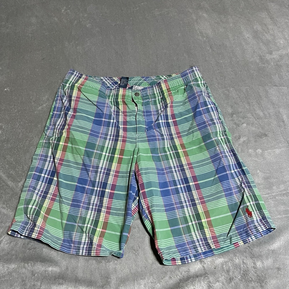 Polo Ralph Lauren Swim Trunks Mens‎ Large Board Shorts Plaid Colorful Beach Surf